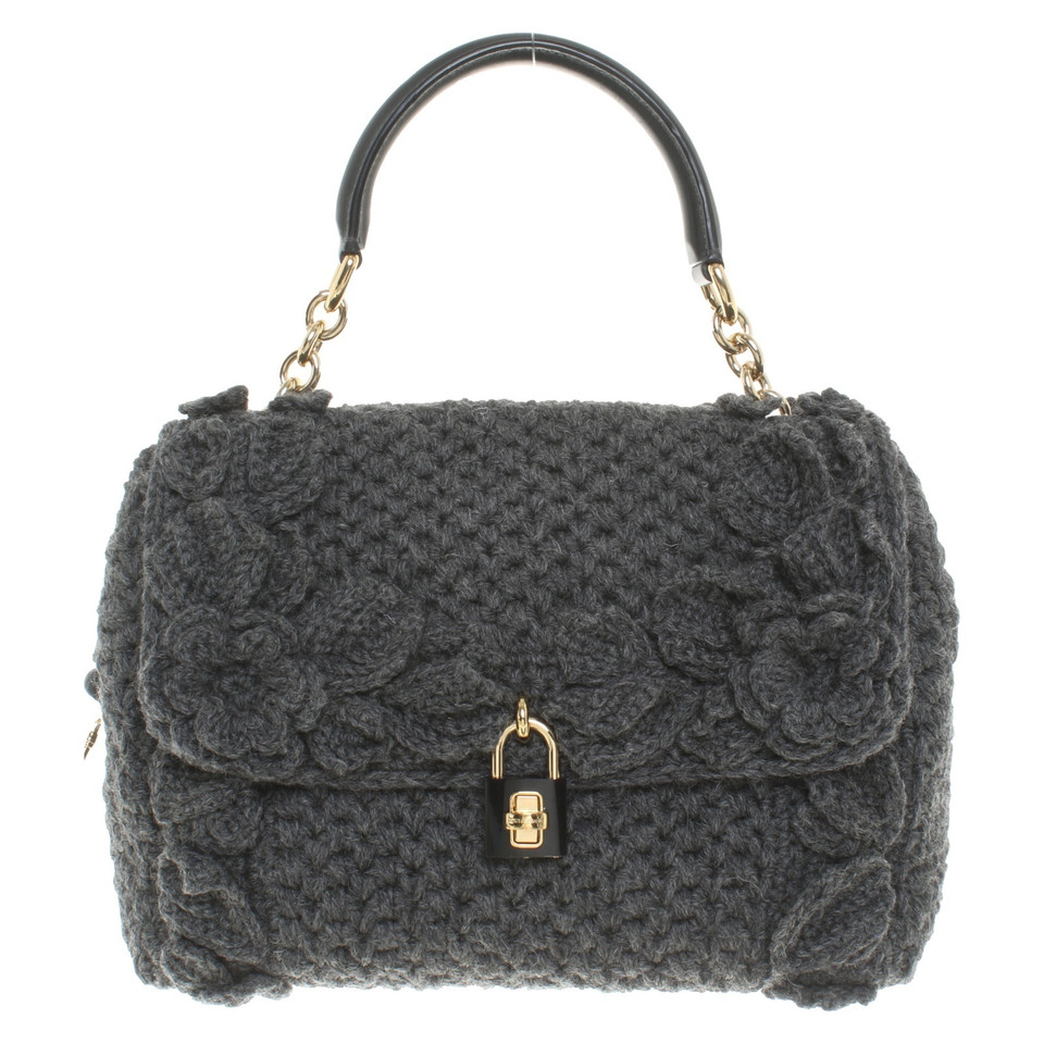 Dolce & Gabbana Handtasche mit Strickbesatz