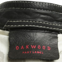 Oakwood Veste en cuir gris foncé