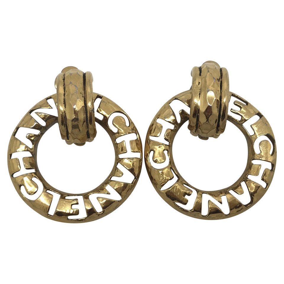 Chanel Earrings with metal logo