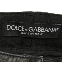 Dolce & Gabbana Leren broek in zwart