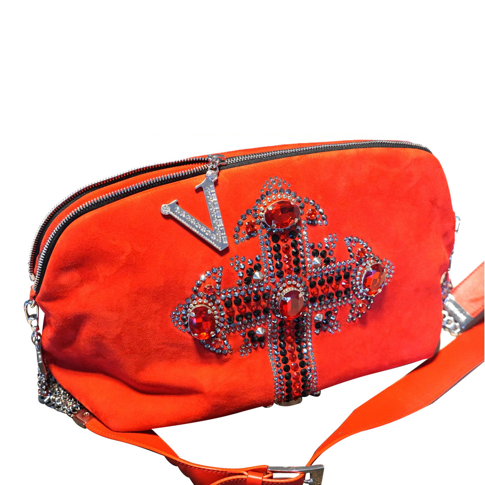 Versace Handtasche aus Wildleder in Rot