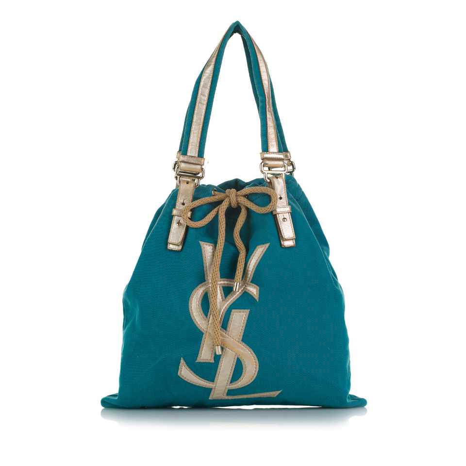 Yves Saint Laurent Tote Bag aus Canvas in Blau