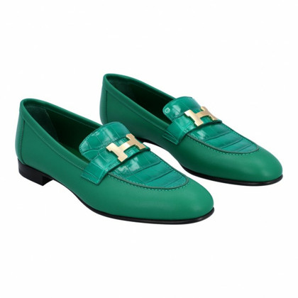 Hermès Slippers/Ballerinas Leather in Green
