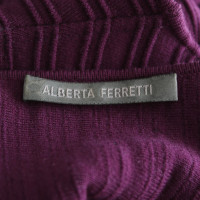 Alberta Ferretti Auberginefarbenes Strickkleid
