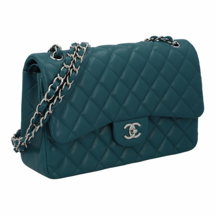 Chanel Classic Flap Bag aus Leder in Petrol