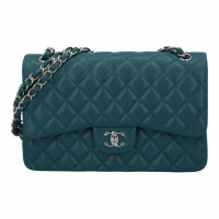 Chanel Classic Flap Bag en Cuir en Pétrole