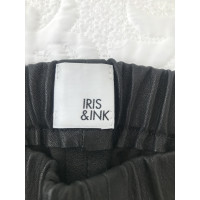 Iris & Ink Paire de Pantalon en Cuir en Noir