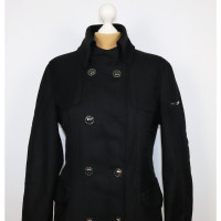 Peuterey Jacke/Mantel aus Wolle in Schwarz