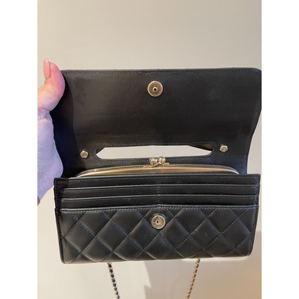 Chanel Wallet on Chain aus Leder in Schwarz