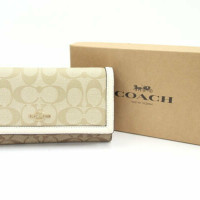 Coach Täschchen/Portemonnaie aus Canvas in Beige