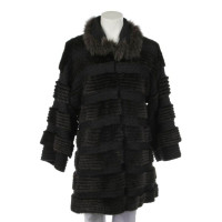 Yves Salomon Jacket/Coat Wool in Grey