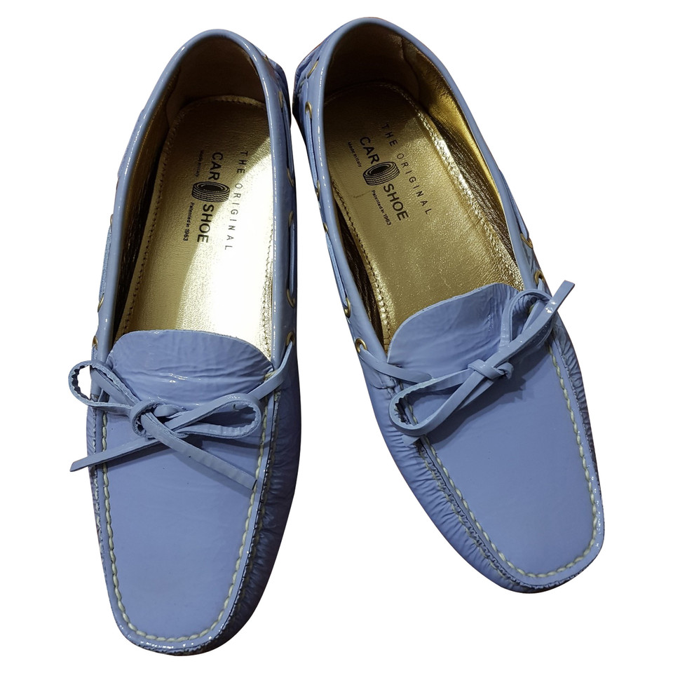 Car Shoe Chaussons/Ballerines en Cuir verni en Turquoise