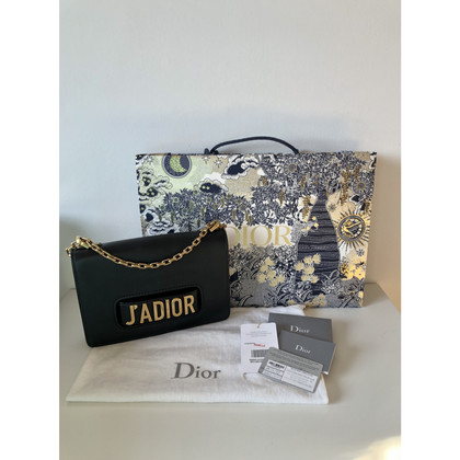 Dior J'adior Flap Bag Leer in Zwart