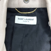 Saint Laurent Jas/Mantel Leer in Beige