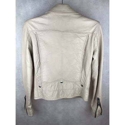 Saint Laurent Jacket/Coat Leather in Beige