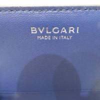 Bulgari Täschchen/Portemonnaie aus Leder in Blau