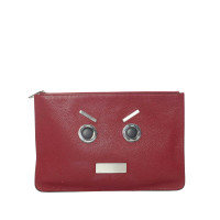 Fendi Clutch Bag Leather in Red