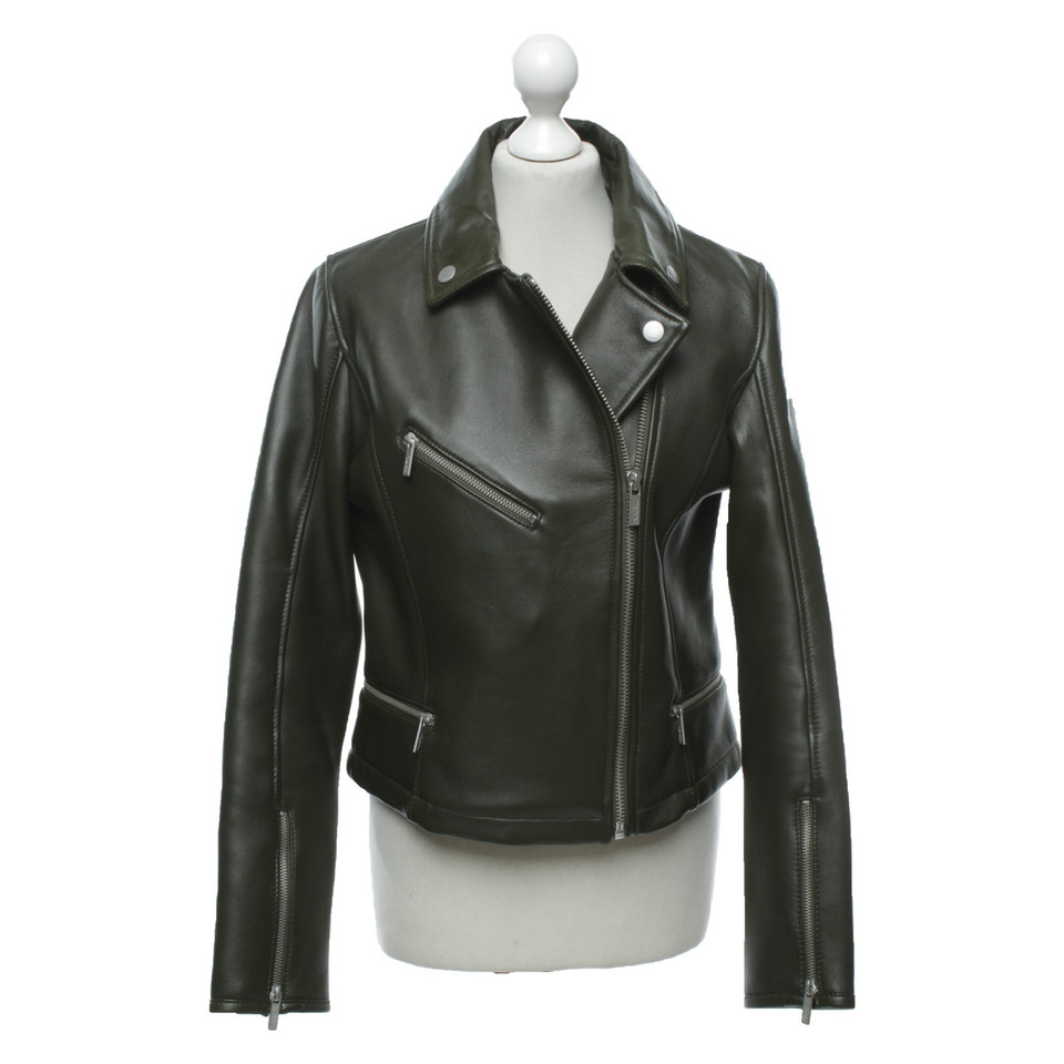 Karl Lagerfeld Jacket/Coat Leather in Green