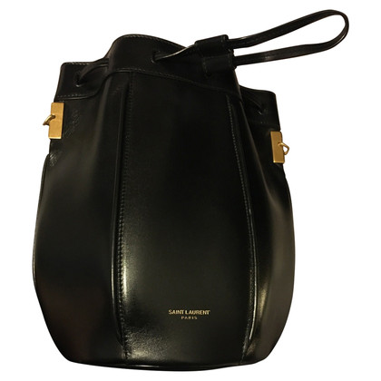 Saint Laurent Talitha Bucket Bag Leather in Black