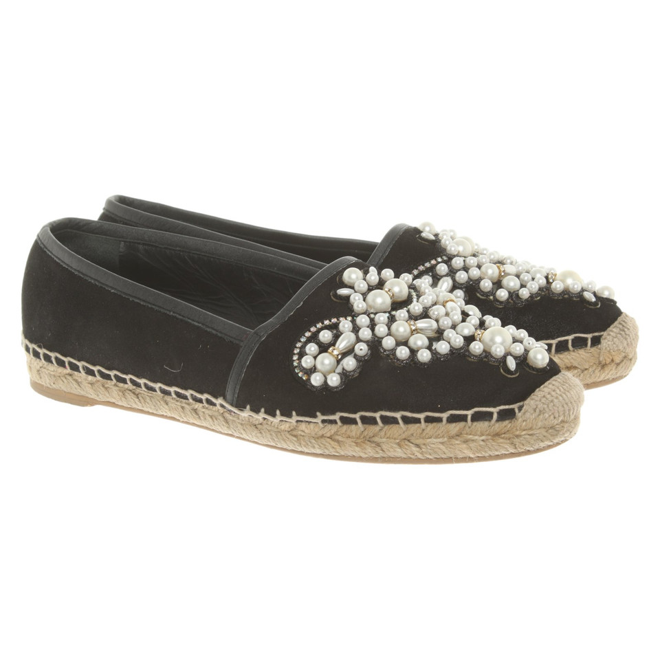 René Caovilla Slippers/Ballerinas in Black