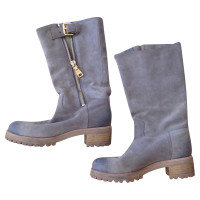 Prada Bottes en Daim en Gris