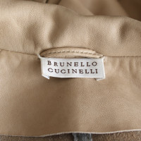 Brunello Cucinelli Leather jacket in beige