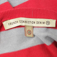 French Connection Strickkleid in Rot/Grau