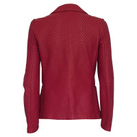 Etro Jacke/Mantel aus Leder in Rot
