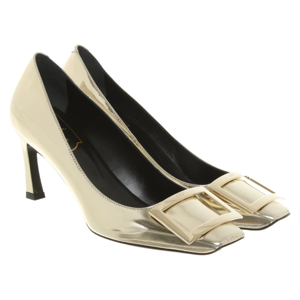 Roger Vivier Pumps/Peeptoes Leather in Gold