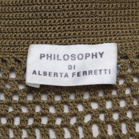 Philosophy Di Alberta Ferretti Kurze Häkel-Weste in Oliv