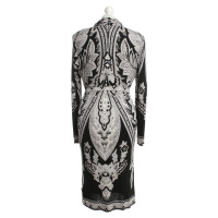 Leonard Silk dress in black / white