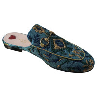 Gucci Slippers/Ballerinas Canvas in Turquoise