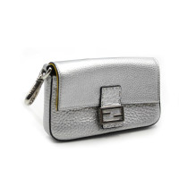 Fendi Baguette Bag Leather in Silvery
