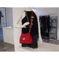 Dolce & Gabbana Sicily Bag aus Baumwolle in Rot