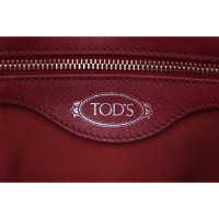 Tod's Double T Tote Bag in Pelle in Bordeaux