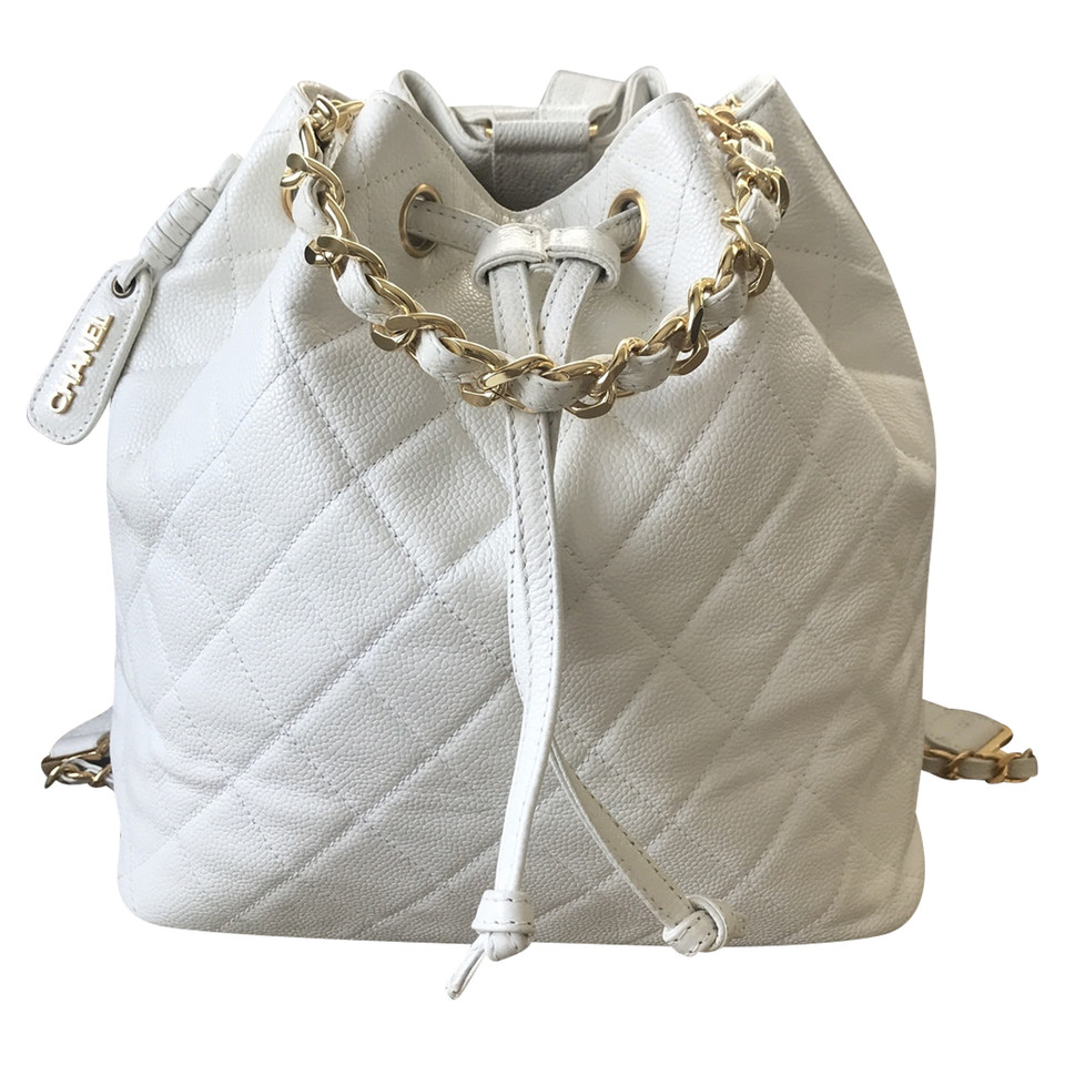 Chanel Rucksack aus Leder in Weiß