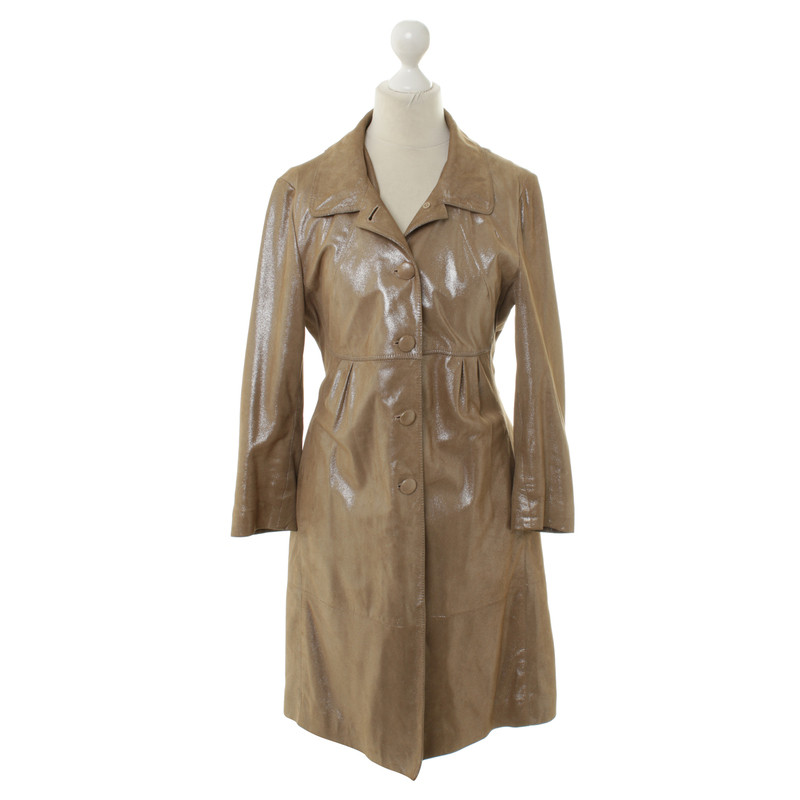 Vent Couvert Leather coat in the Goldmetallic look