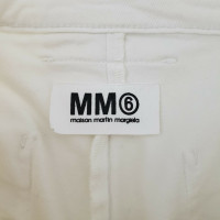 Mm6 Maison Margiela Paire de Pantalon en Coton en Blanc