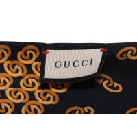 Gucci Black &amp; Gold-colored twilly with GG logo