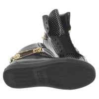 Versace Hoge top sneakers in zwart