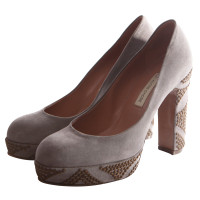 L'autre Chose Suede leather pumps with embroidery