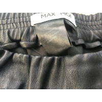 Max & Moi Paire de Pantalon en Cuir en Noir