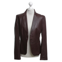 St. Emile Leather blazer in Bordeaux