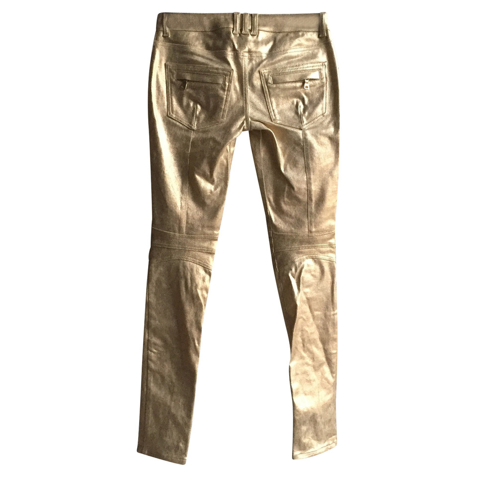 Balmain Jeans in Cotone in Oro
