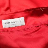 Dries Van Noten Kleid aus Baumwolle in Rot