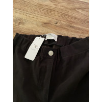 White T Trousers Suede in Black