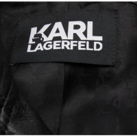 Karl Lagerfeld Jacke/Mantel aus Leder in Schwarz