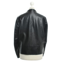 Jil Sander Lederjacke in Schwarz