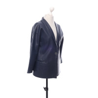 Giorgio Armani Jacke/Mantel aus Leder in Blau