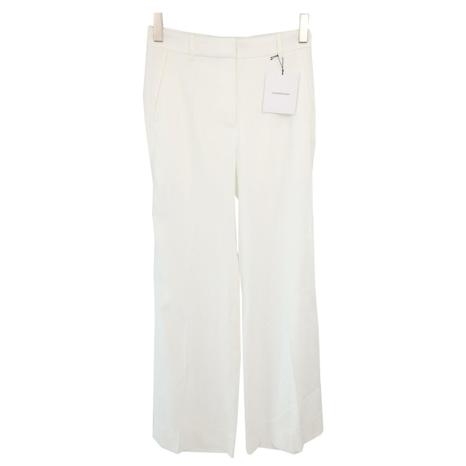 Victoria Beckham Paire de Pantalon en Viscose en Blanc